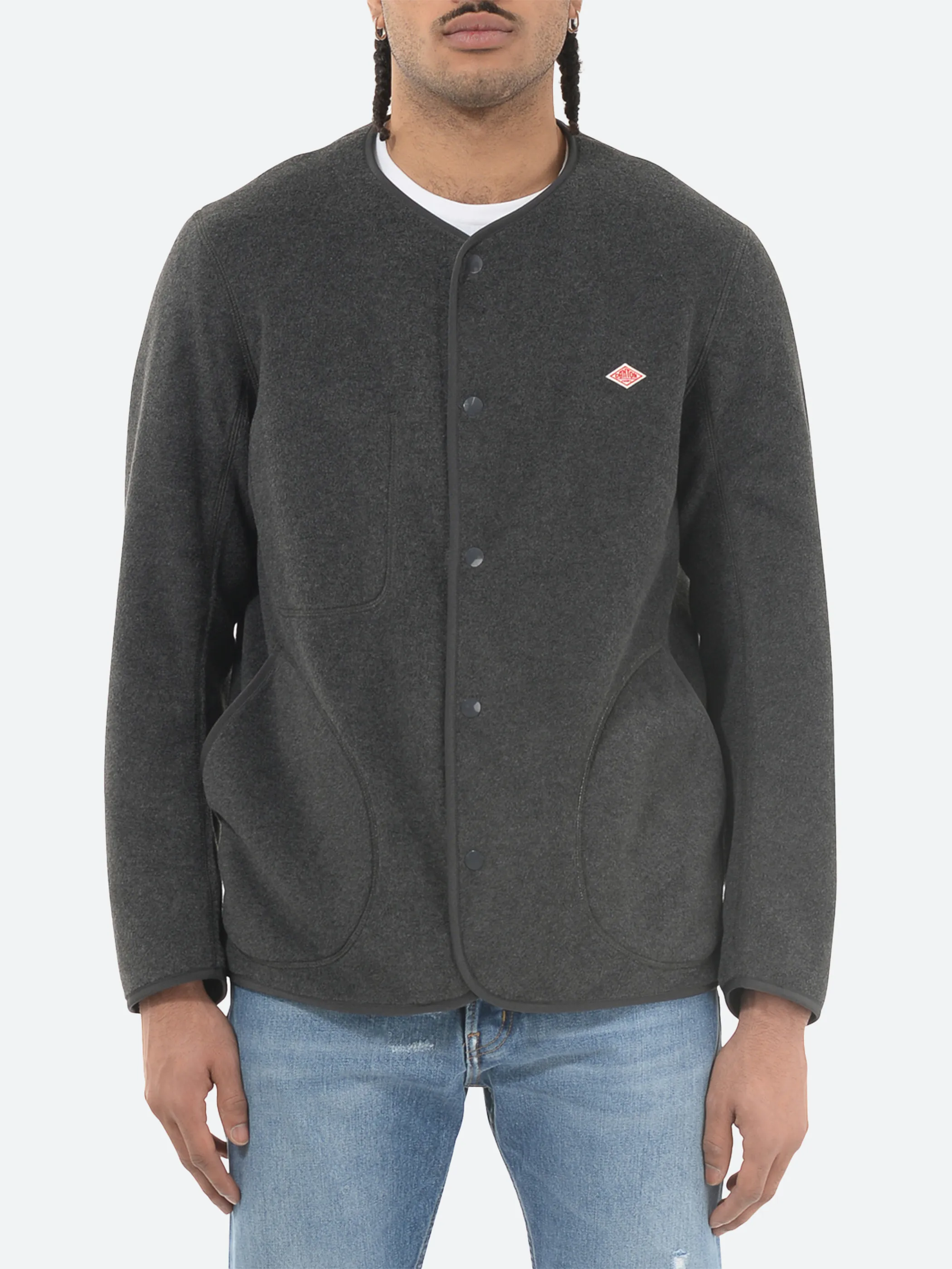 Collarless Fleece Jacket