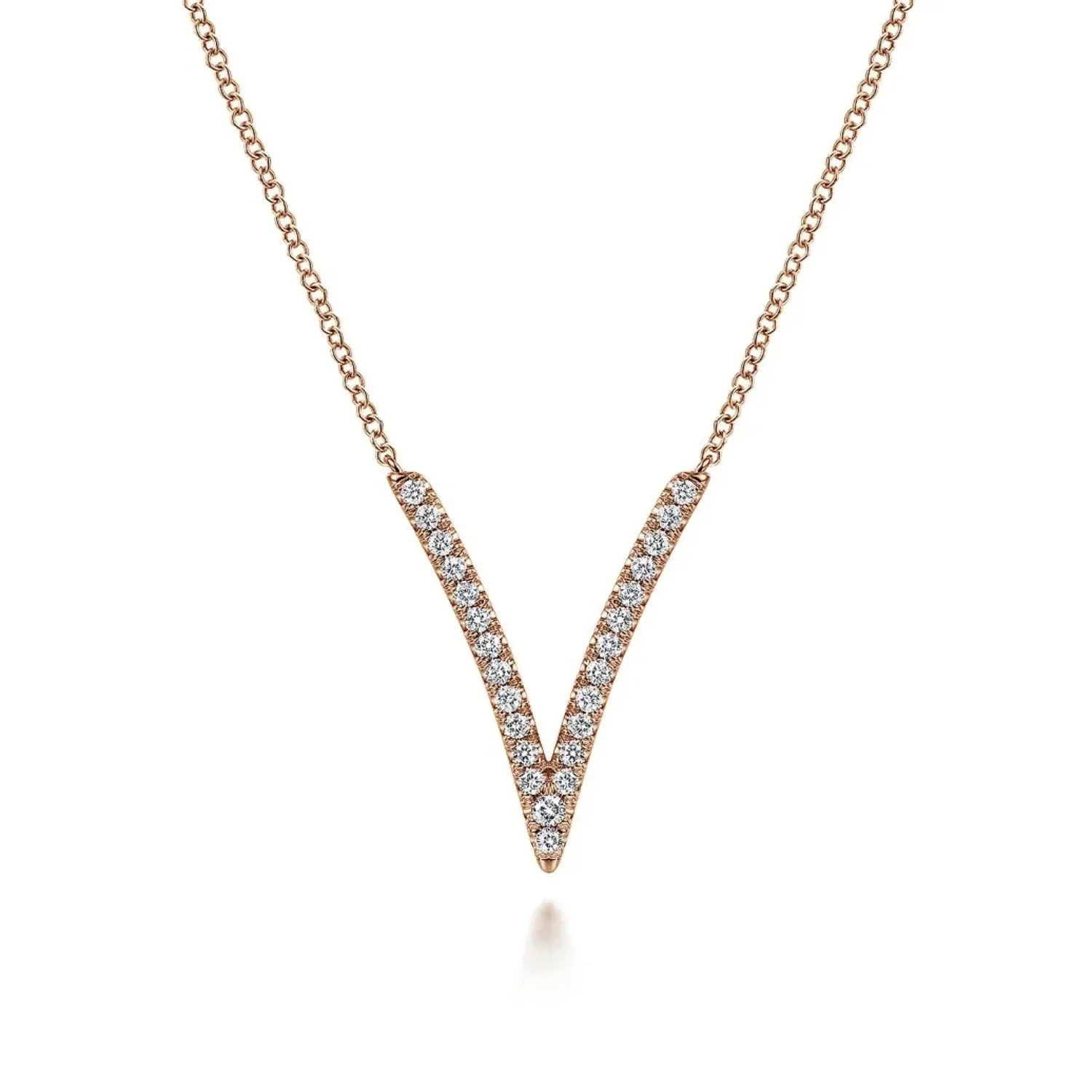 Gabriel & Co. "V" Shaped Diamond Pendant