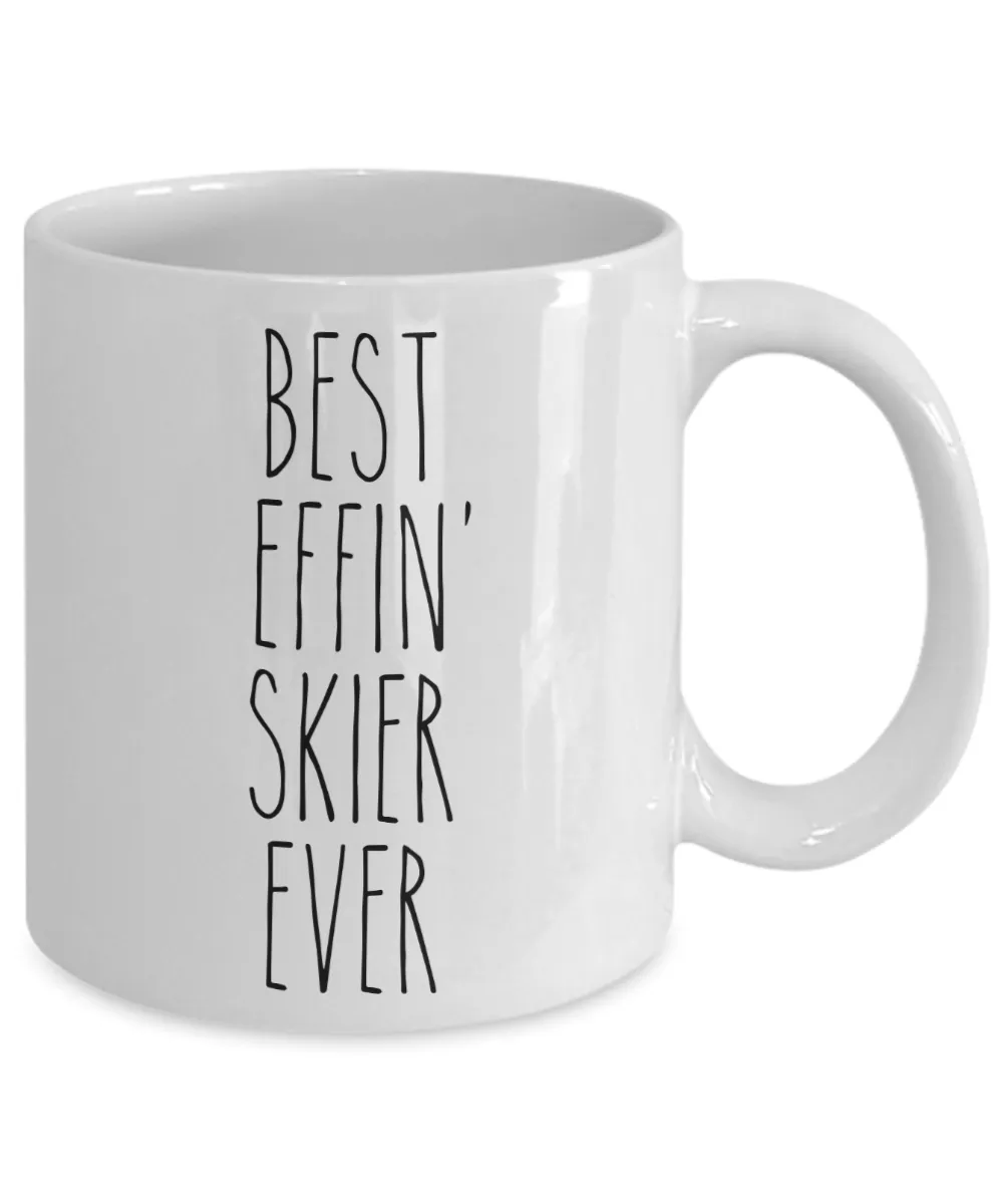 Gift For Skier Best Effin' Skier Ever Mug Coffee Cup Funny Coworker Gifts