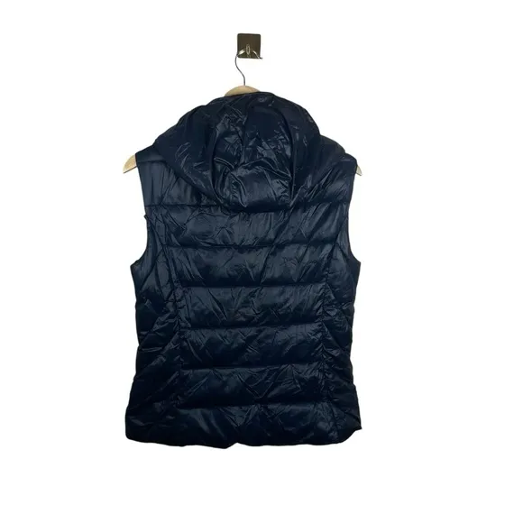 Zara Trafaluc Women’s Hooded Puffer Vest in Navy Size M